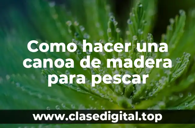 Como hacer una canoa de madera para pescar