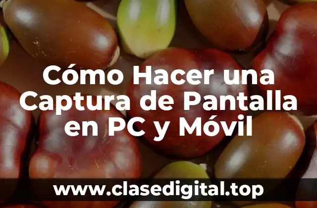 Cómo Hacer una Captura de Pantalla en PC y Móvil