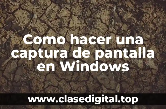 Como hacer una captura de pantalla en Windows