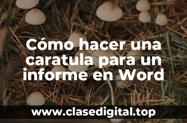 Cómo hacer una caratula para un informe en Word