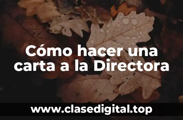 Cómo hacer una carta a la Directora