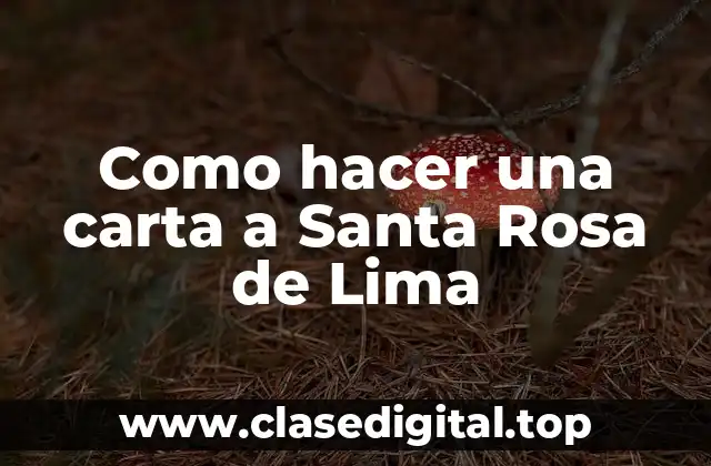 Como hacer una carta a Santa Rosa de Lima