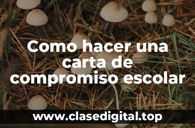 Como hacer una carta de compromiso escolar