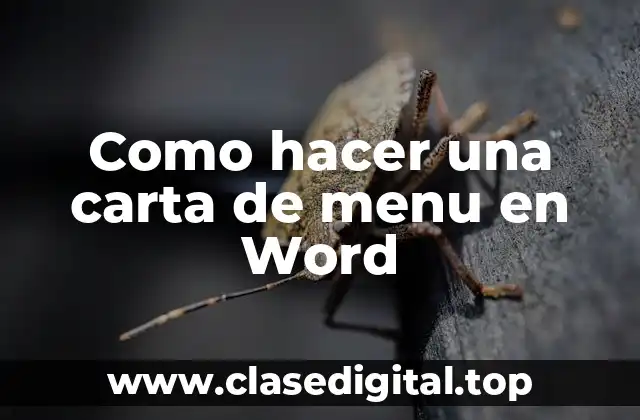 ¿Qué es una carta de menú en Word y para qué sirve?