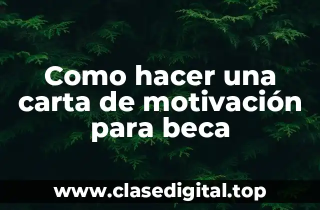 Como hacer una carta de motivación para beca