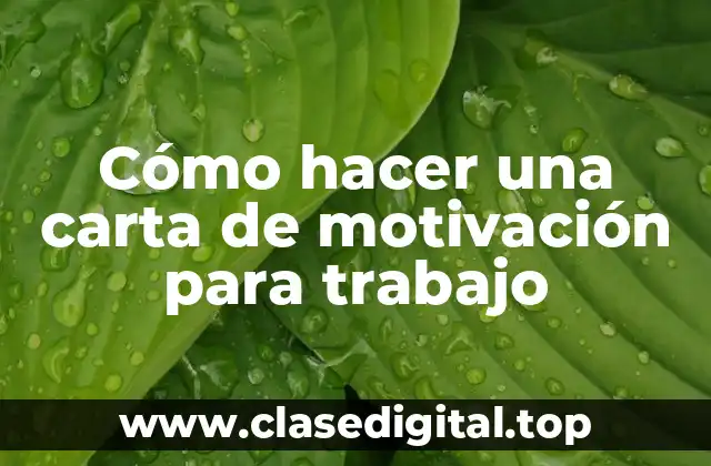 Cómo hacer una carta de motivación para trabajo