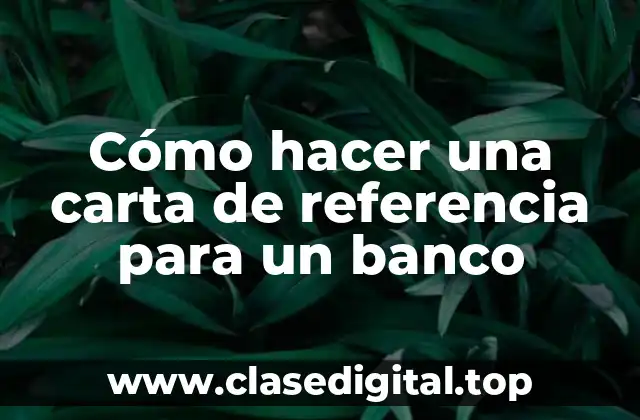 ¿Qué es una carta de referencia para un banco?