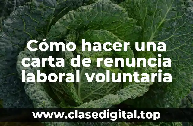 Cómo hacer una carta de renuncia laboral voluntaria