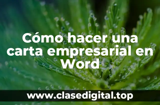 Cómo hacer una carta empresarial en Word