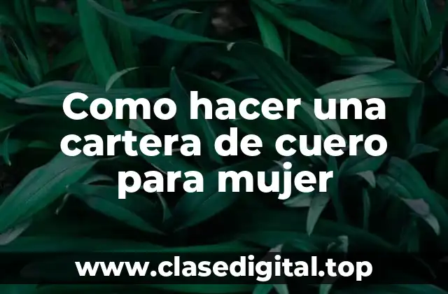 Como hacer una cartera de cuero para mujer