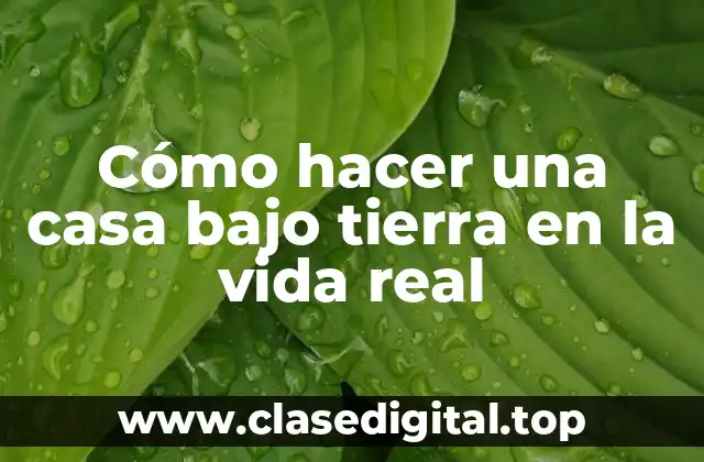 Cómo hacer una casa bajo tierra en la vida real