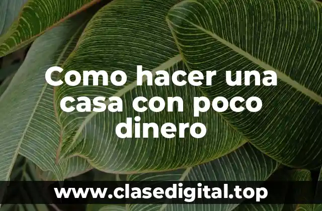 Como hacer una casa con poco dinero