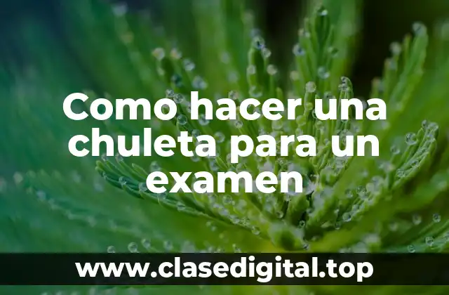 Como hacer una chuleta para un examen