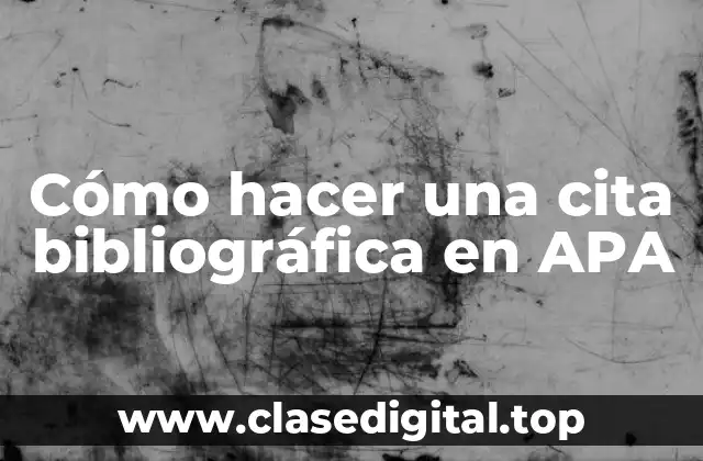 Cómo hacer una cita bibliográfica en APA