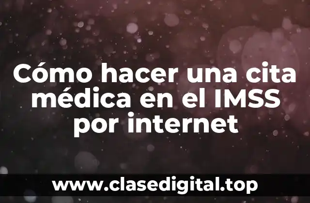 Cómo hacer una cita médica en el IMSS por internet