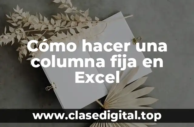 Cómo hacer una columna fija en Excel