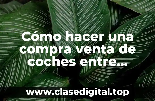 Cómo hacer una compra venta de coches entre particulares