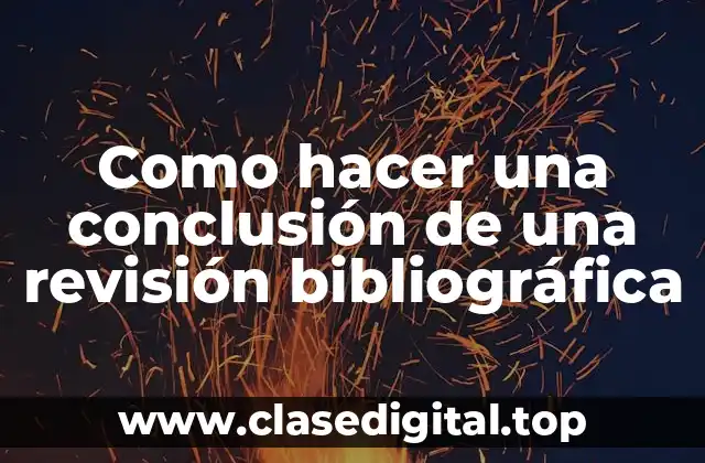 ¿Qué es una conclusión en una revisión bibliográfica?