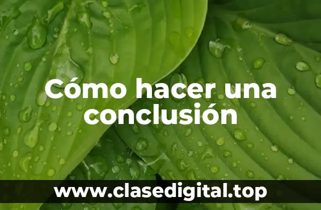 Cómo hacer una conclusión
