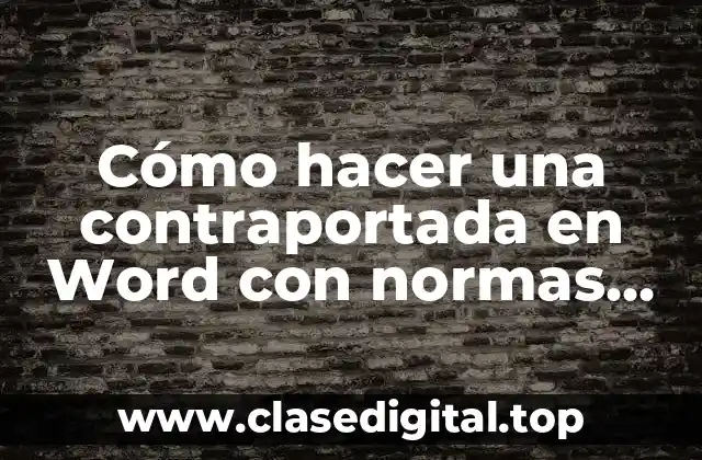 Cómo hacer una contraportada en Word con normas APA