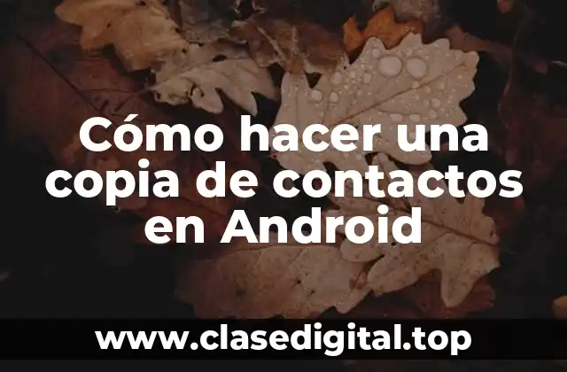 Cómo hacer una copia de contactos en Android