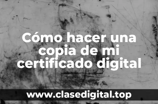 Cómo hacer una copia de mi certificado digital