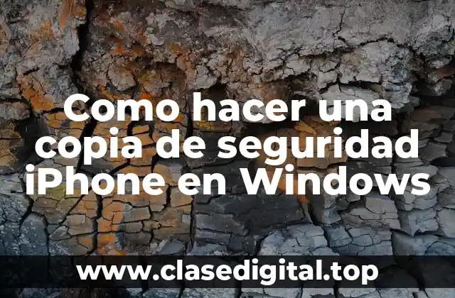 Como hacer una copia de seguridad iPhone en Windows