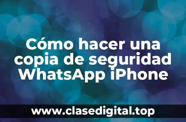 Cómo hacer una copia de seguridad WhatsApp iPhone