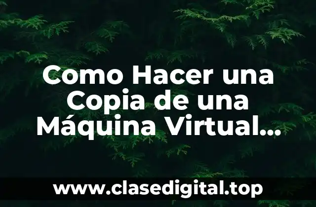 Como Hacer una Copia de una Máquina Virtual VMware