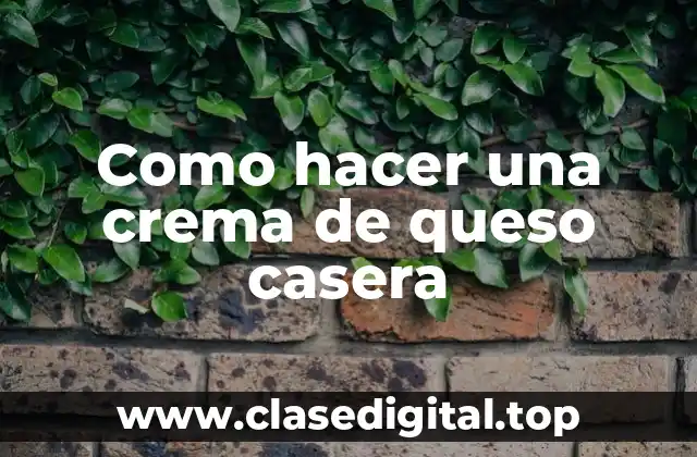 Como hacer una crema de queso casera