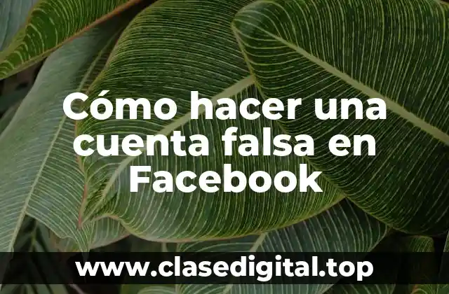 Cómo hacer una cuenta falsa en Facebook