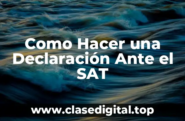 Como Hacer una Declaración Ante el SAT