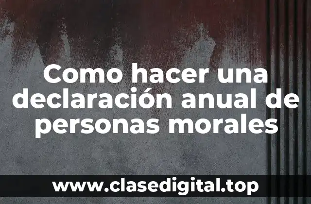 Como hacer una declaración anual de personas morales
