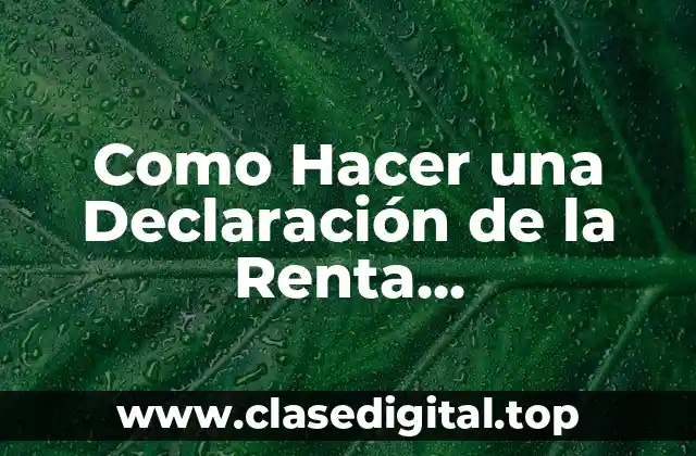 ¿Qué es una Declaración de la Renta Complementaria?