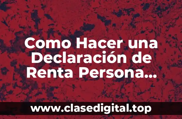 Como Hacer una Declaración de Renta Persona Natural 2021