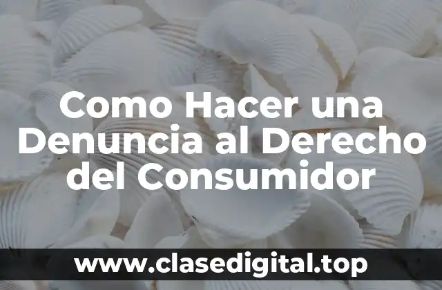 Como Hacer una Denuncia al Derecho del Consumidor
