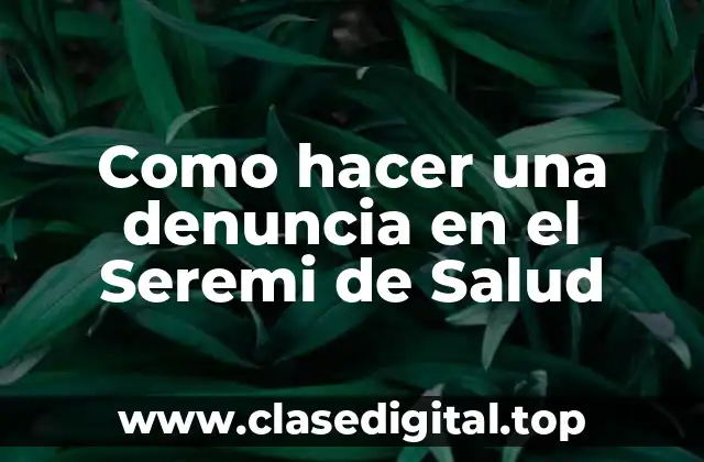 Como hacer una denuncia en el Seremi de Salud
