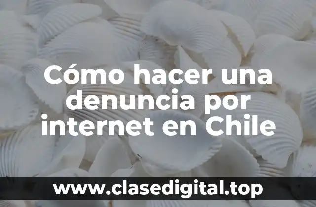 Cómo hacer una denuncia por internet en Chile