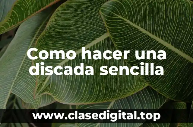 Como hacer una discada sencilla