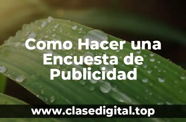 Como Hacer una Encuesta de Publicidad