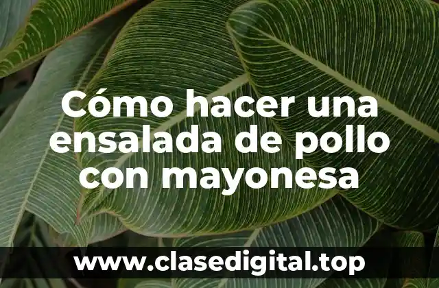 ¿Qué es una ensalada de pollo con mayonesa?
