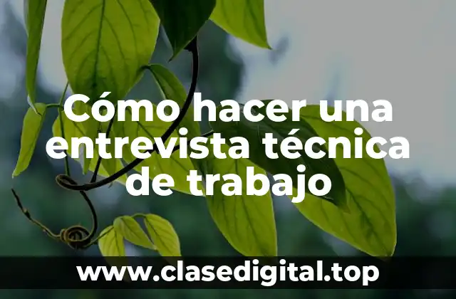 Cómo hacer una entrevista técnica de trabajo