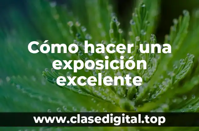 Cómo hacer una exposición excelente