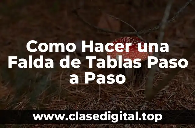 Como Hacer una Falda de Tablas Paso a Paso