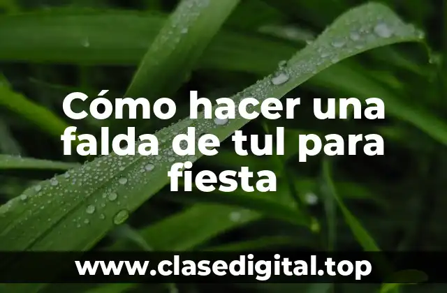 Cómo hacer una falda de tul para fiesta