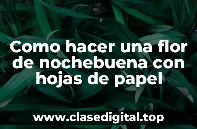 Como hacer una flor de nochebuena con hojas de papel