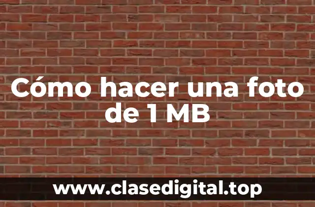 Cómo hacer una foto de 1 MB