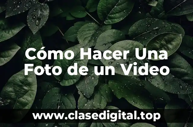 Cómo Hacer Una Foto de un Video