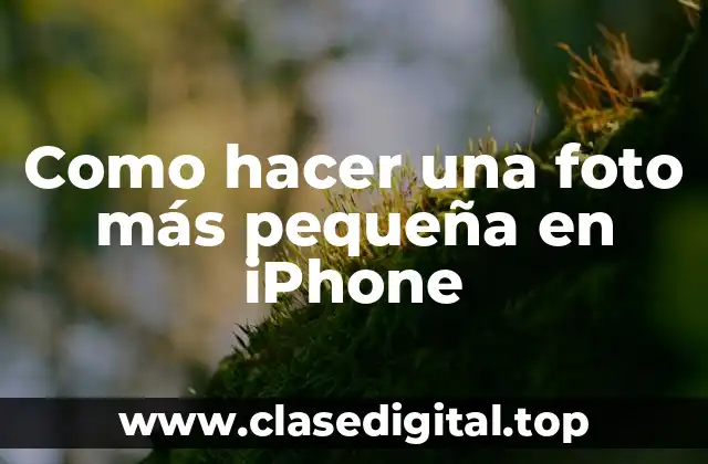 Como hacer una foto más pequeña en iPhone