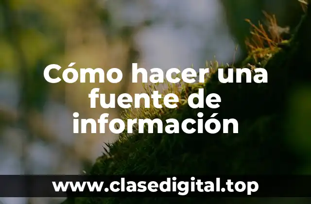 Cómo hacer una fuente de información